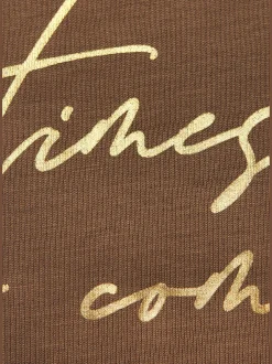 Haut de pyjama t-shirt à manches longues avec imprimé feuille