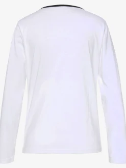 Haut de pyjama t-shirt à manches longues avec encolure en v arrondie