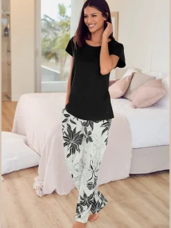 Haut de pyjama t-shirt à manches courtes