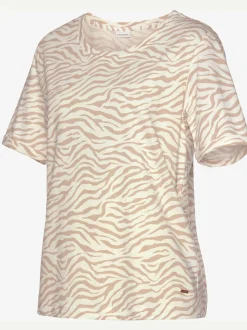 Haut de pyjama t-shirt confortable avec manches mi-longues