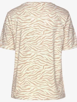 Haut de pyjama t-shirt confortable avec manches mi-longues