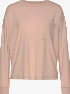 Haut de pyjama t-shirt de nuit confortable, poche plaquée