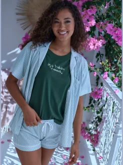 Haut de pyjama t-shirt s.oliver avec petit imprimé estival devant