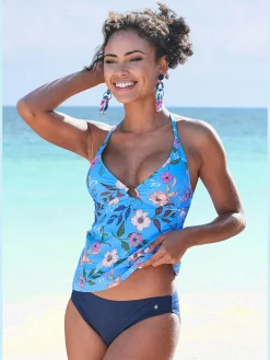 Haut de tankini imprimé floral moderne
