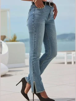 Jean à 5 poches jean extensible avec rivets