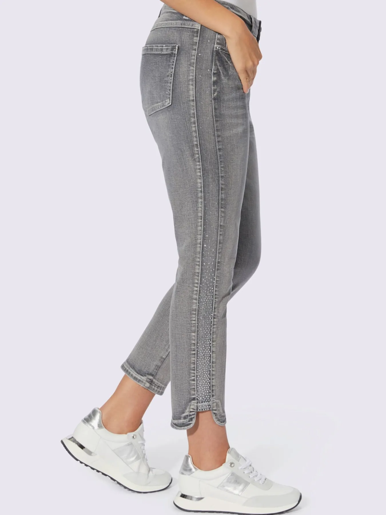 Jean 7/8 délavage tendance