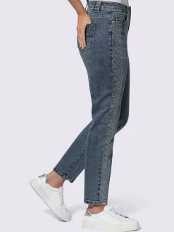 Jean 5 poches petites pierres brillantes fantaisie
