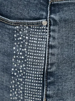Jean 5 poches petites pierres brillantes fantaisie