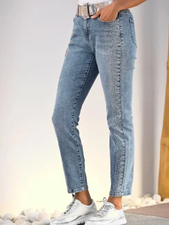 Jean 5 poches petites pierres brillantes fantaisie