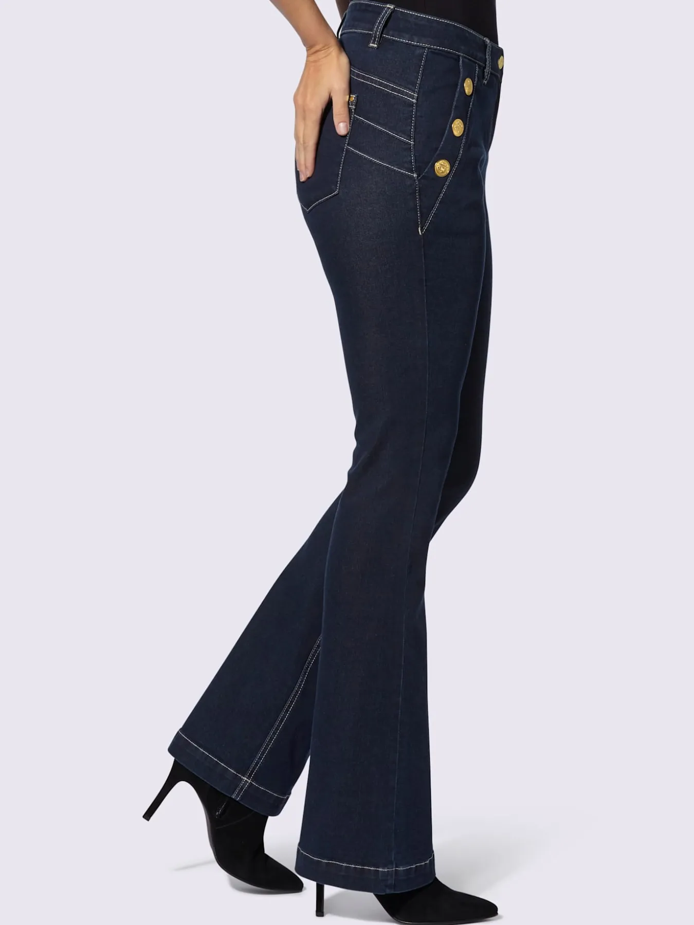 Jean bootcut boutons décoratifs