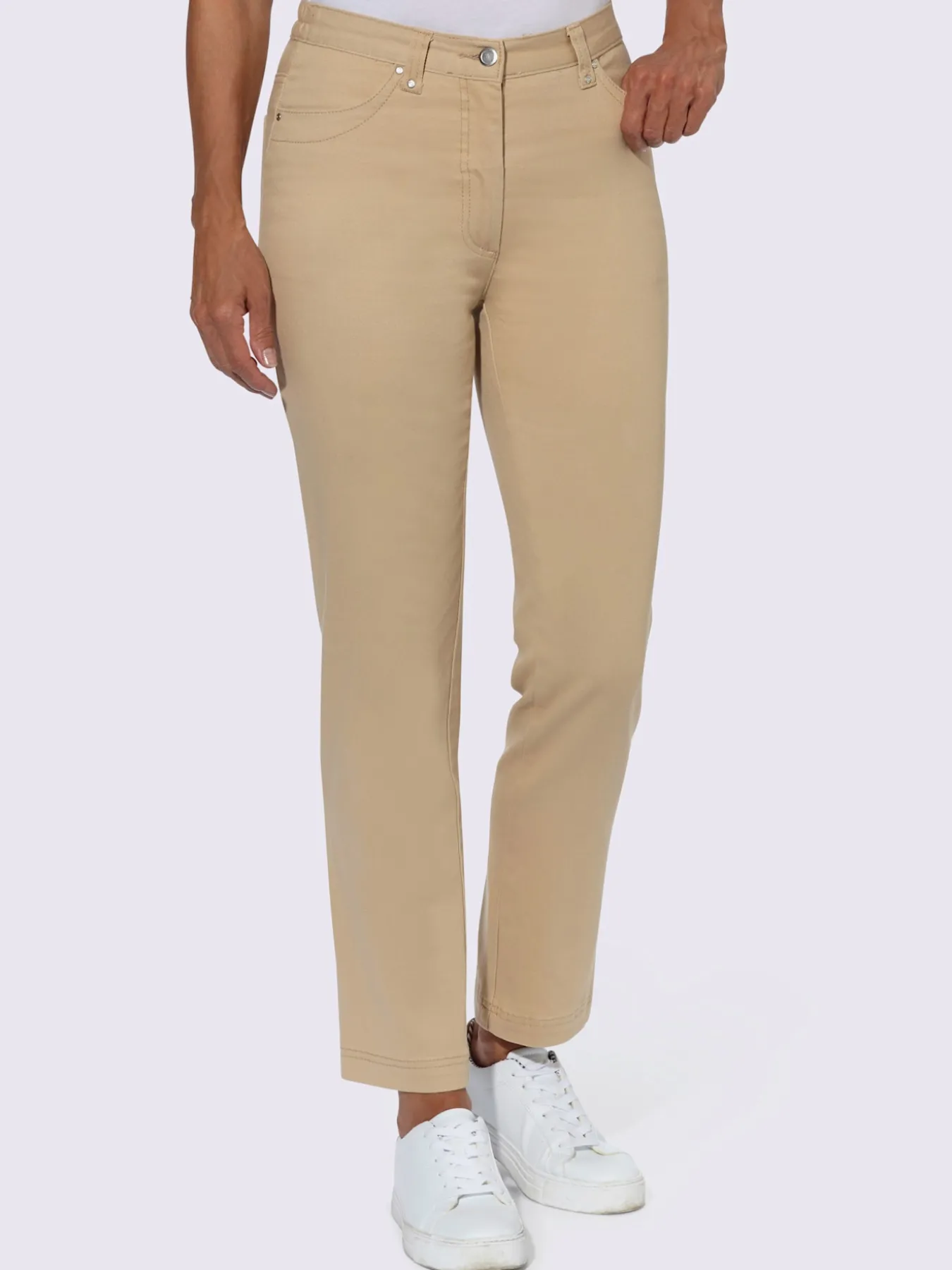 Jean coupe droite avec ceinture élastique au dos