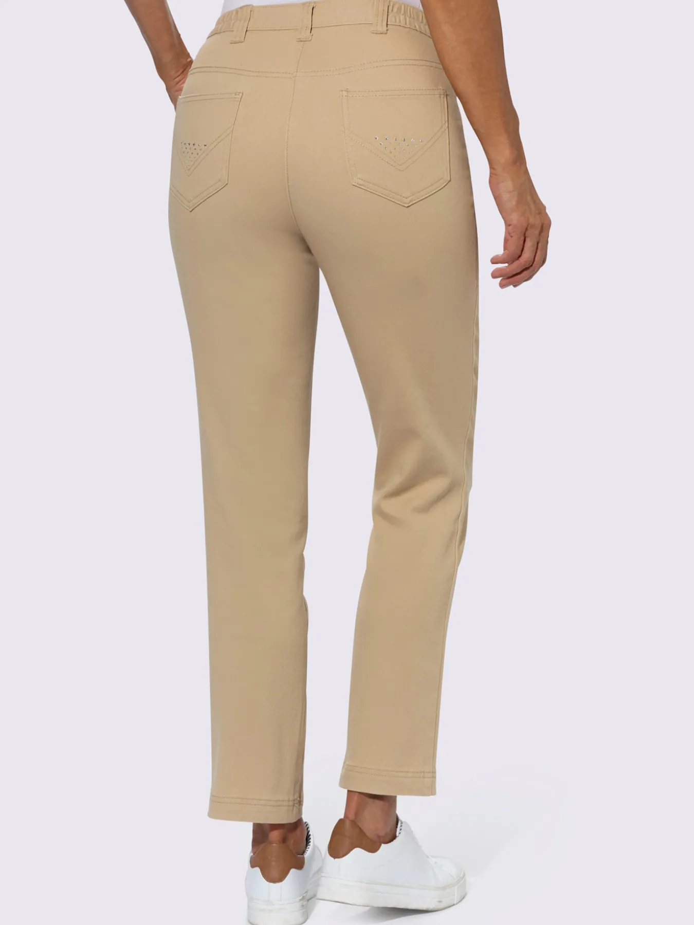 Jean coupe droite avec ceinture élastique au dos