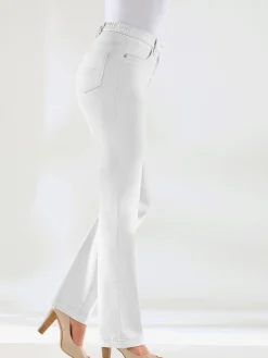 Jean coupe droite avec ceinture élastique au dos