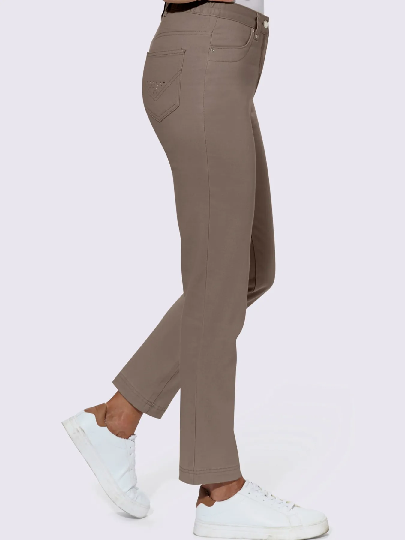 Jean coupe droite avec ceinture élastique au dos