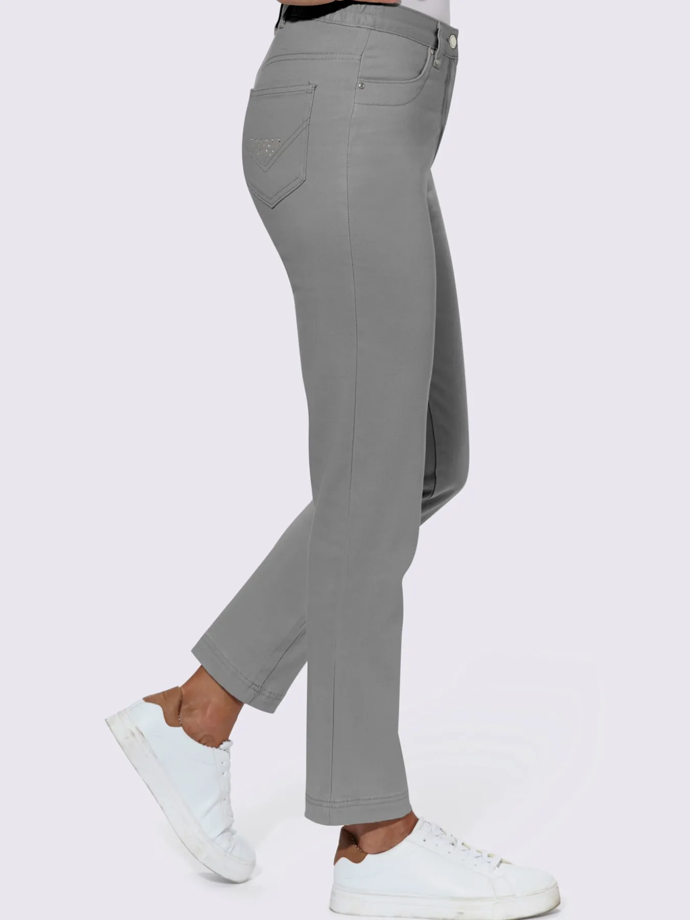 Jean coupe droite avec ceinture élastique au dos