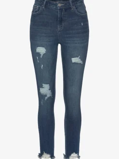 Jean effet déchiré jambes affinées