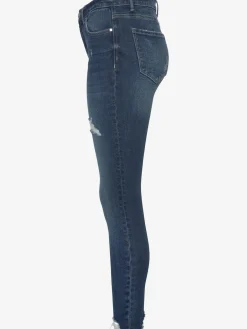 Jean effet déchiré jambes affinées