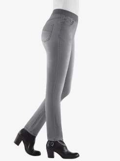 Jean femme confortable avec ceinture élastique