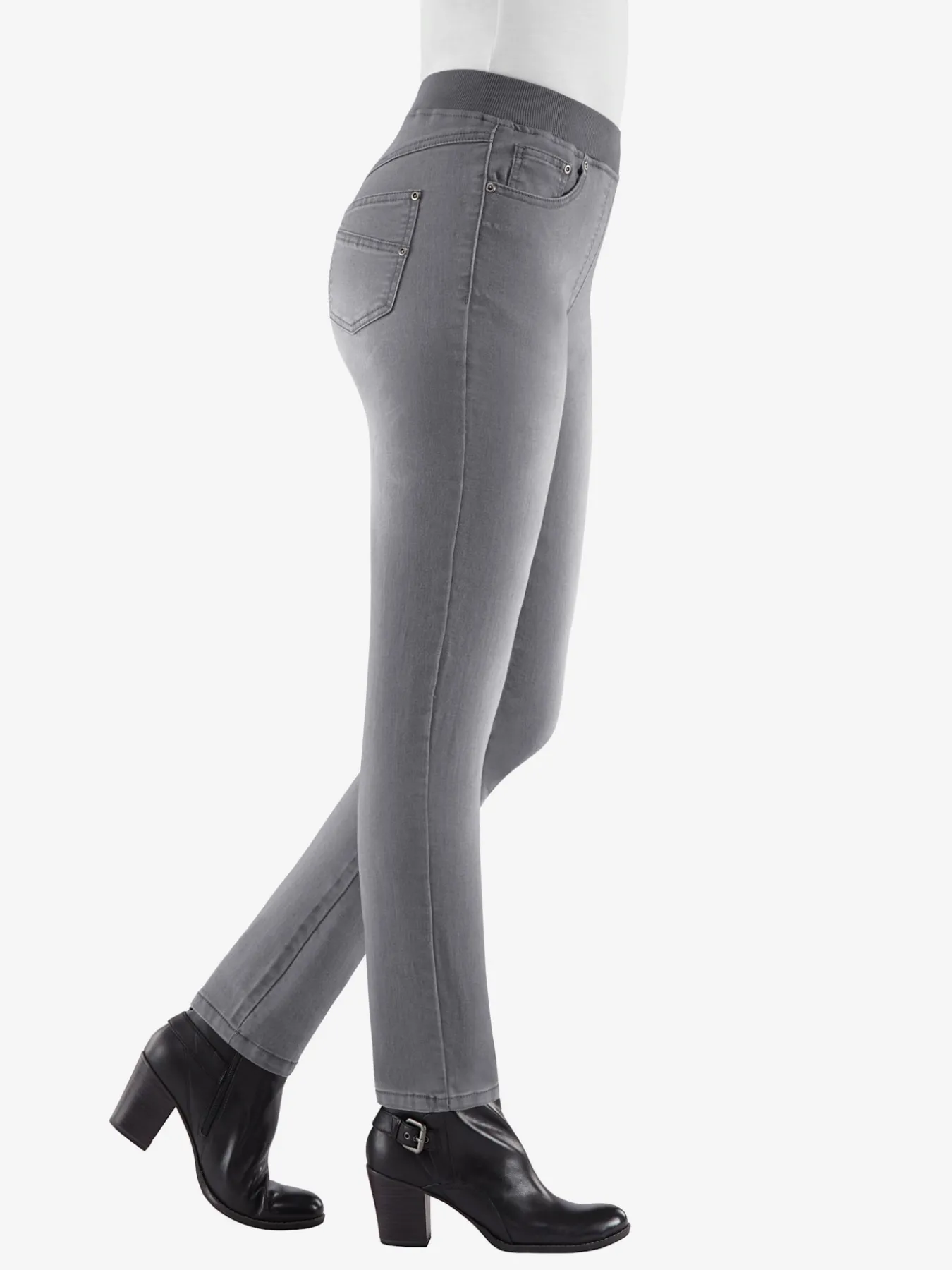 Jean femme confortable avec ceinture élastique