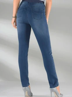 Jean femme confortable avec ceinture élastique