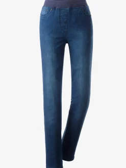 Jean femme confortable avec ceinture élastique