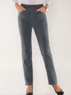 Jean femme confortable avec ceinture élastique