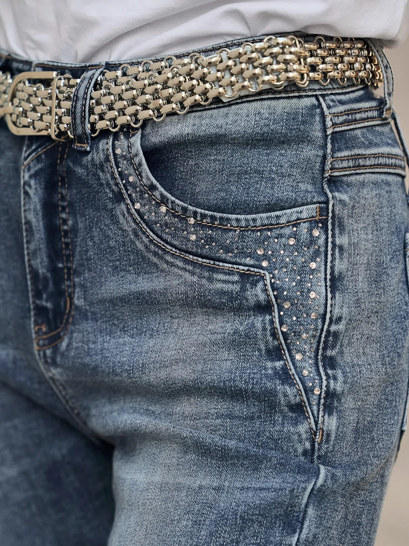 Jean petites pierres fantaisie