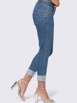 Jean push-up perles et petites pierres brillantes fantaisie