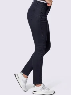 Jean skinny pierres brillantes fantaisie devant