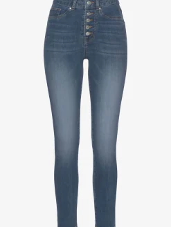 Jean taille haute jegging taille haute avec boutons