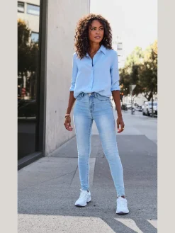 Jegging en jean jegging taille haute, coupe skinny