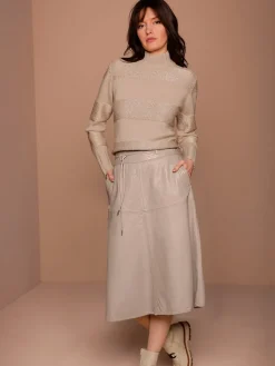 Jupe en cuir doublure en viscose de qualité