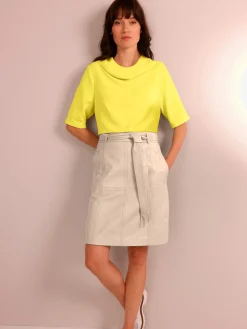 Jupe en cuir pur cuir d'agneau nappa