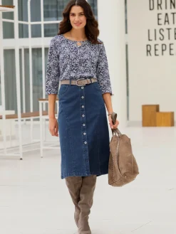 Jupe en jean qualité coton doux sur la peau