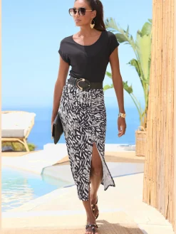 Jupe en jersey ceinture avec élastique fin intégré