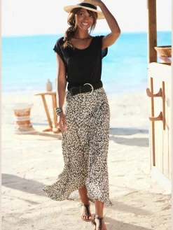 Jupe en jersey large ceinture