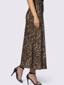 Jupe en satin joli motif léopard