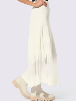 Jupe en tricot coupe en a