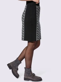 Jupe en tricot motif jacquard moderne devant et au dos