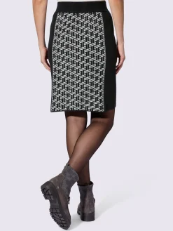 Jupe en tricot motif jacquard moderne devant et au dos