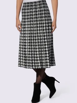 Jupe en tricot motif pied-de-poule