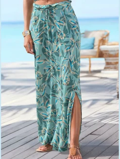 Jupe longue ceinture paperbag tendance