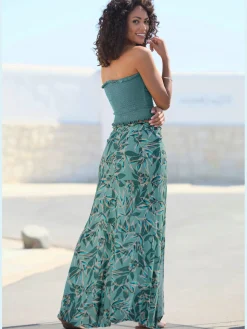 Jupe longue ceinture paperbag tendance