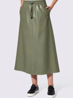 Jupe longue imitation cuir souple