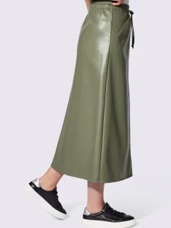 Jupe longue imitation cuir souple