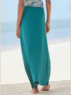 Jupe longue large ceinture doublée