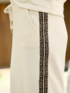Jupe sweat ceinture élastique, coulisse et lien à nouer