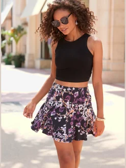 Jupe-culotte ceinture élastique confortable
