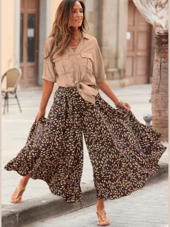 Jupe-culotte jambes extra-larges, style jupe