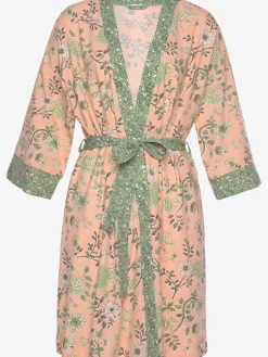 Kimono peignoir fantaisie avec imprimé floral